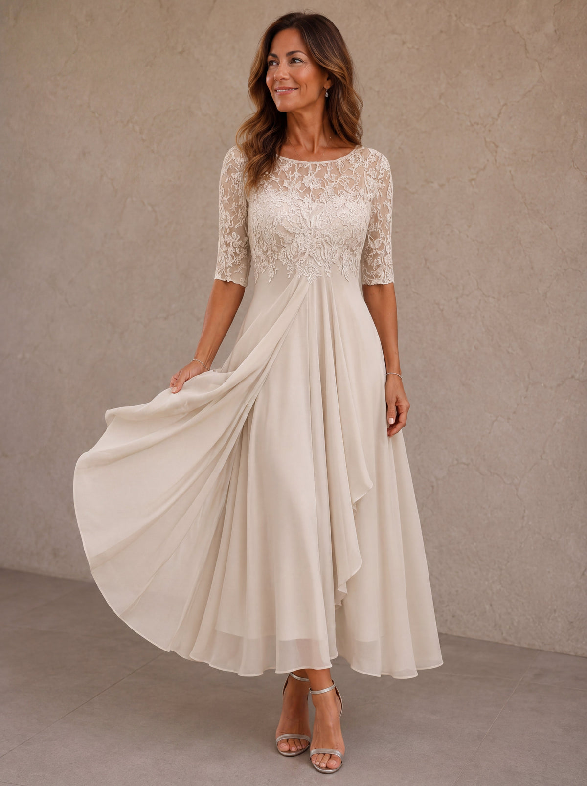 Abella | Robe en Dentelle et Chiffon