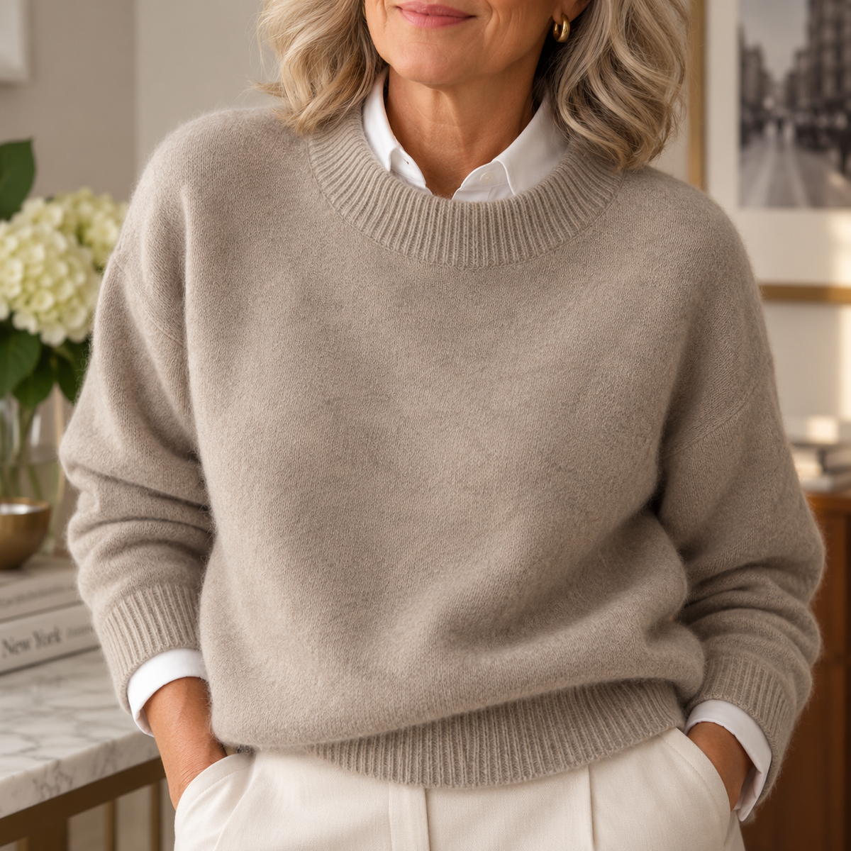 Bellamy | Pull Col Montant en Mélange de Cachemire
