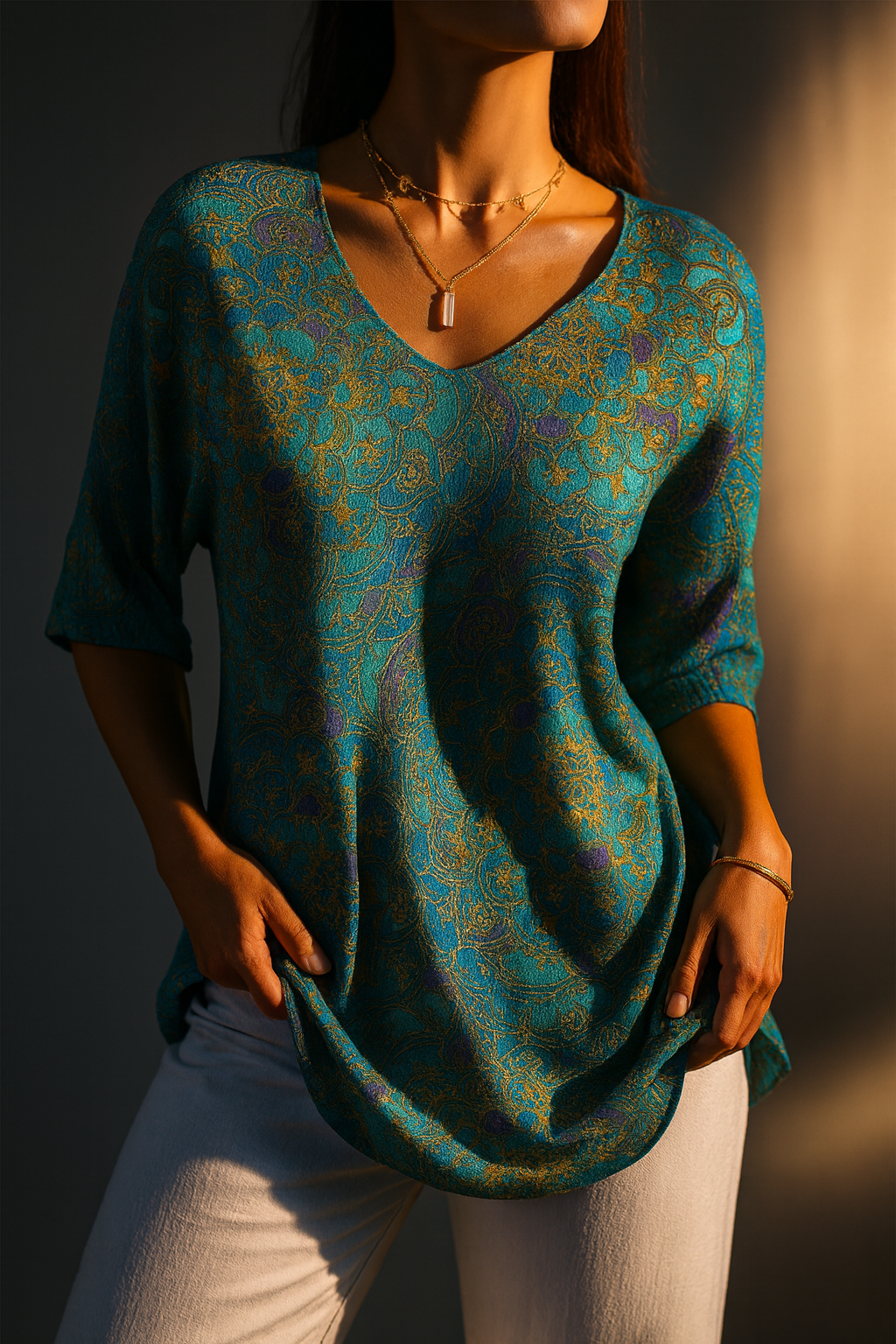 Bérangère — Blouse fluide imprimée