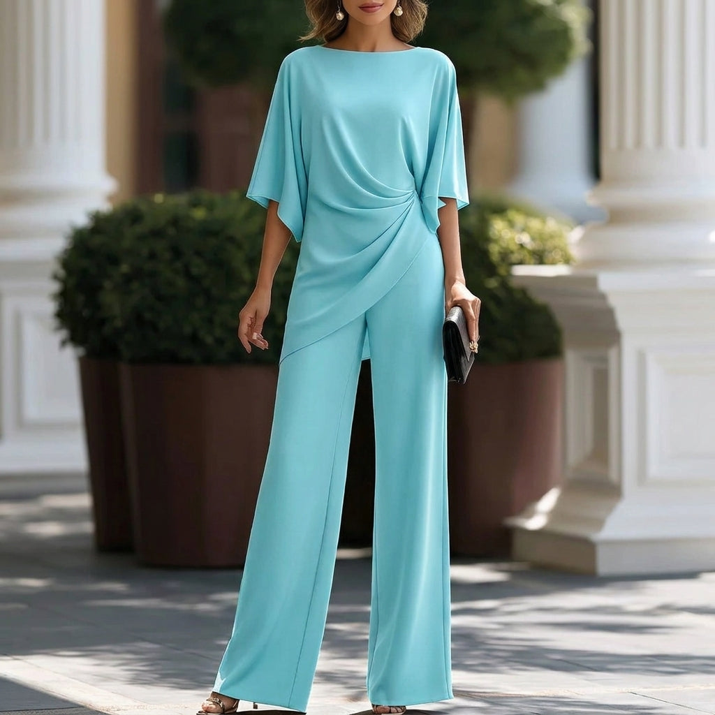 Gabriela | Ensemble de Blouse Drapée et Pantalon Large