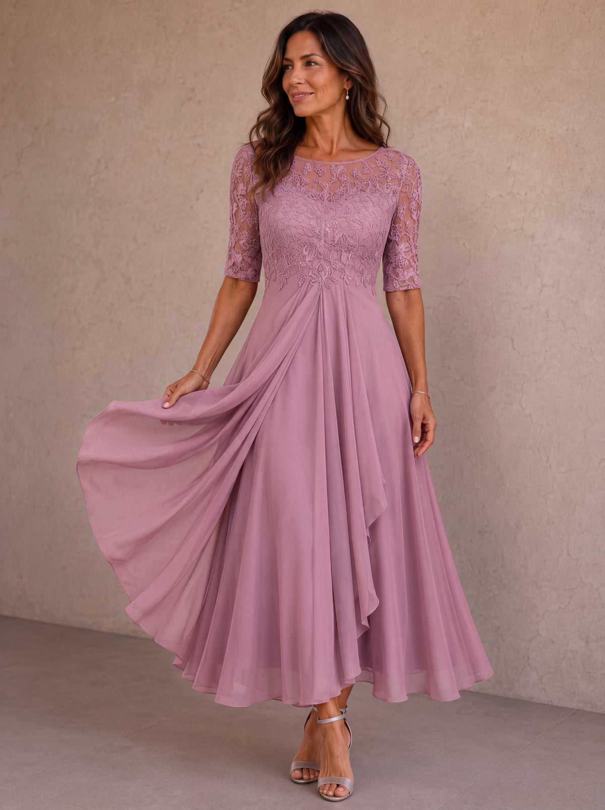 Abella | Robe en Dentelle et Chiffon