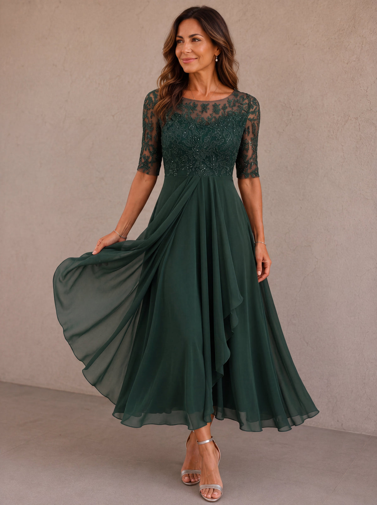 Abella | Robe en Dentelle et Chiffon