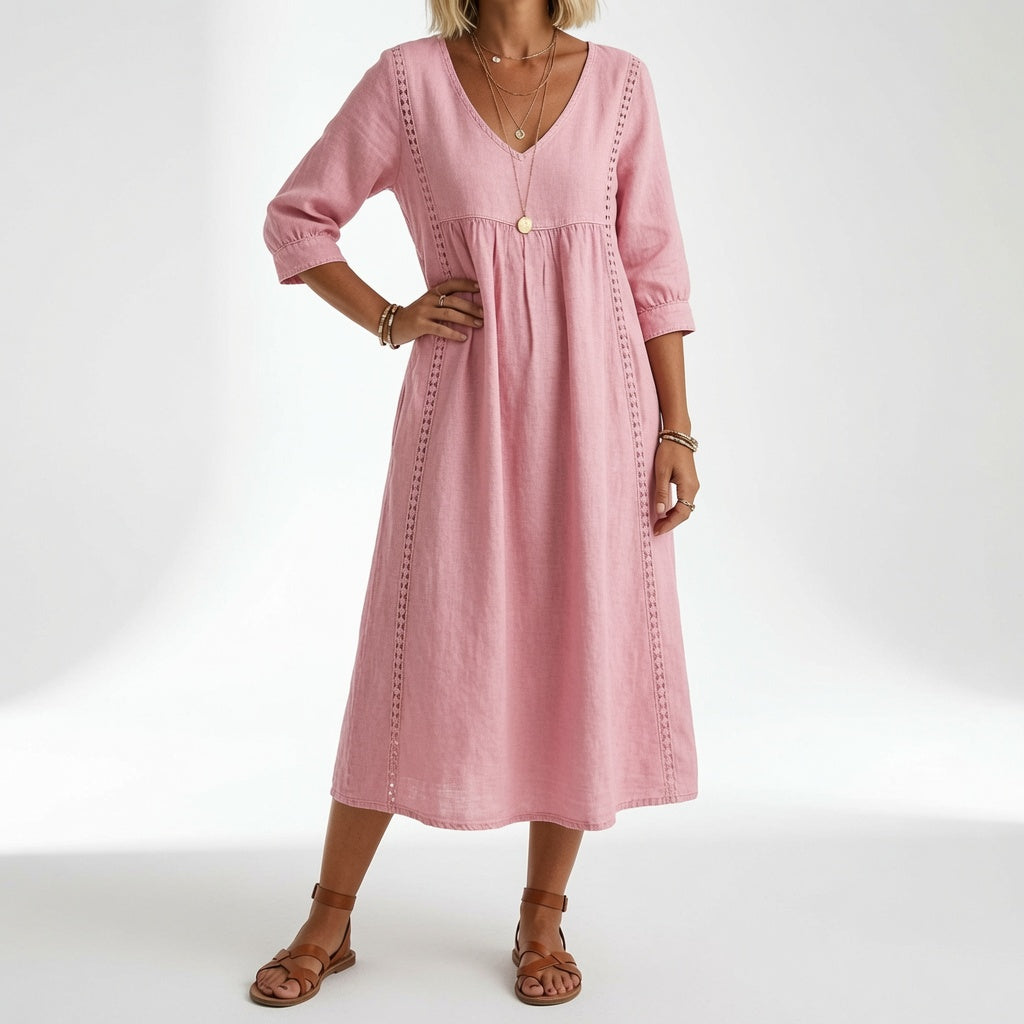 Éléonisse™ — Robe midi fluide élégance naturelle