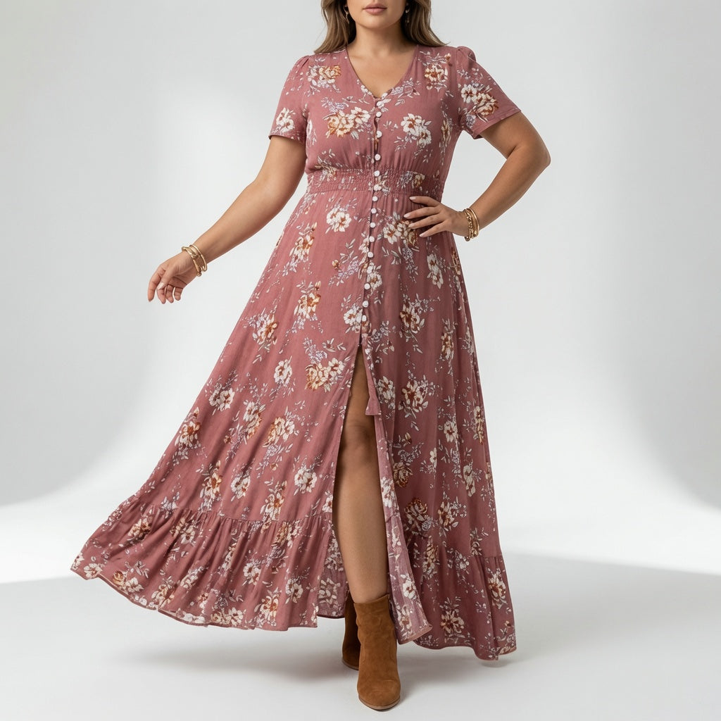 Bohémina — Robe longue à fleurs
