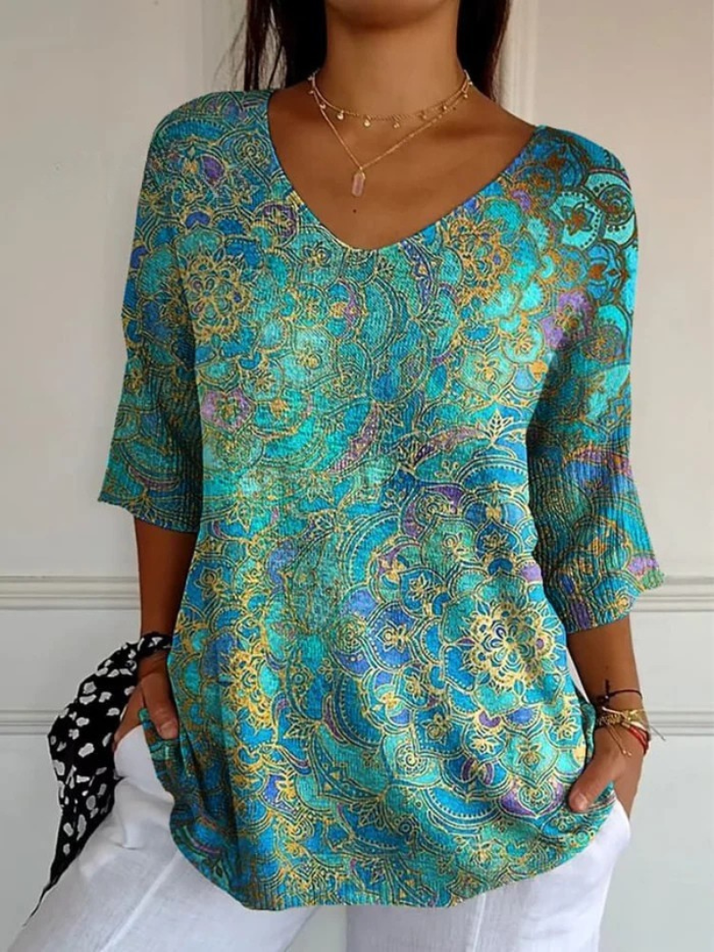 Bérangère™ - Blouse fluide élégante à imprimé raffiné
