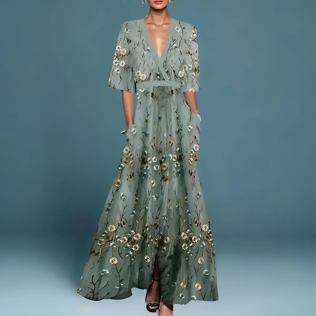 Alessandra™ — Robe fluide élégante décolleté V